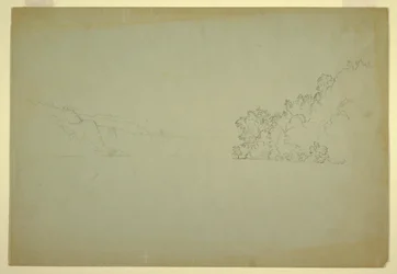 Dessin, chutes du Niagara vues du nord-ouest, 1856