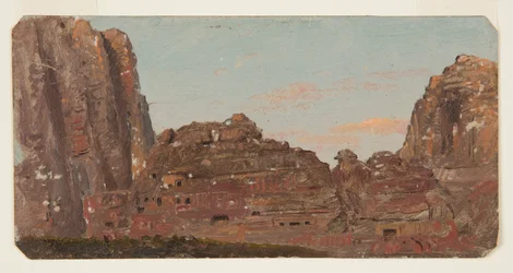 Dessin, Petra, chambres rupestres de Khirbet en-Nasara, février 1868