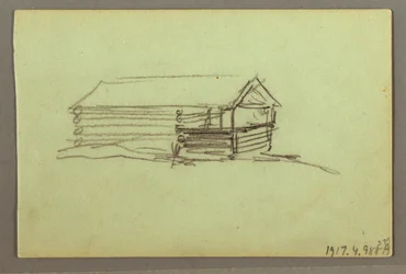 Dessin, partie de la crête de la montagne, peut-être 1856