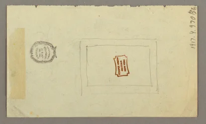 Dessin, motif rectangulaire, peut-être 1868