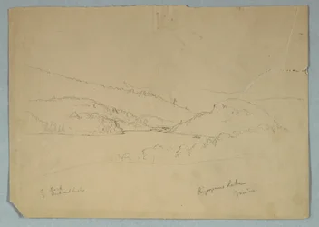 Dessin, lac Ripogène, vers 1855