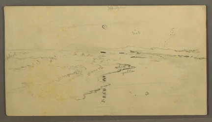 Dessin, rivière, lune réfléchie, 14 juin 1870