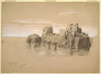 Dessin, rochers de la côte, île de Grand Manan, Canada, 2 septembre 1851