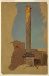 Dessin, Rome, colonne classique, 1868-69