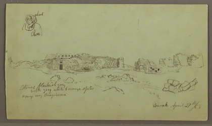Dessin, Ruines, étude de figure, 27 avril 1868