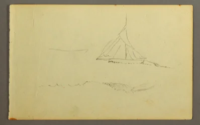 Dessin, voilier vu de bâbord, 1845