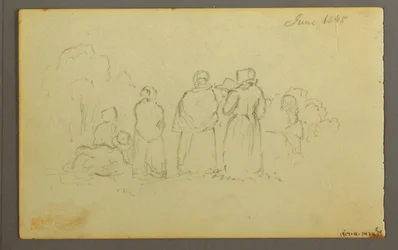 Dessin, voilier vu de bâbord, 1845