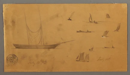 Dessin, études de voiliers, 12-13 juillet 1859