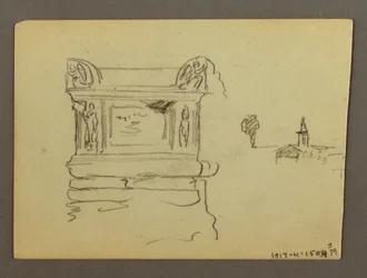 Dessin, Sarcophage, peut-être 1868-69