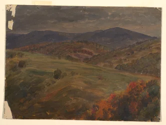 Dessin, scène dans les Catskills, 1870-80