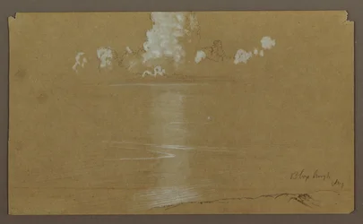 Dessin, paysage marin, Bloxburgh ; Verso : collines et mer, août 1865