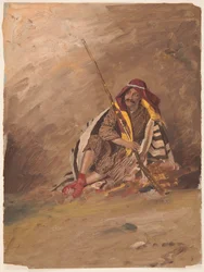 Dessin, Bédouin assis, probablement février 1868