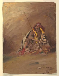 Dessin, Bédouin assis, probablement février 1868