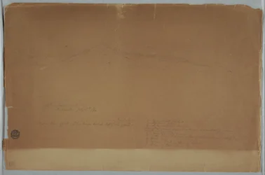 Dessin. Croquis. Le Chimborazo vu de Riobamba, Équateur