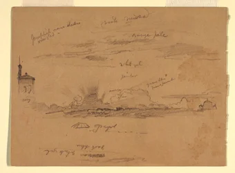 Dessin, Croquis de Rome, Italie, novembre 1868