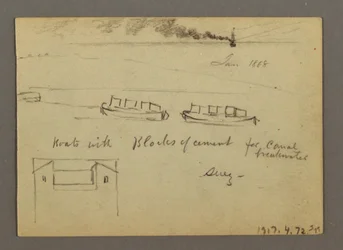 Dessin, Croquis du Moyen-Orient, y compris le canal de Suez, janvier 1868