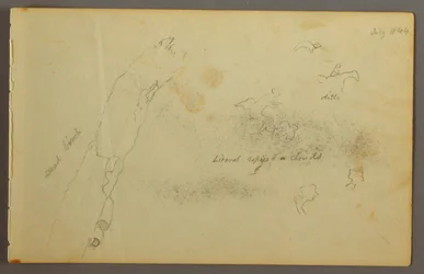 Dessin, Esquisses de nuages et de bouleau mort, juillet 1844