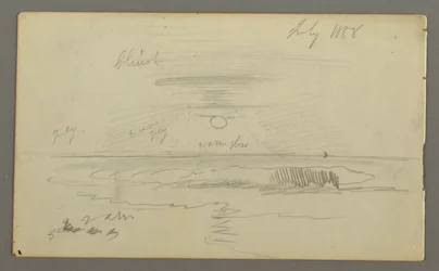 Dessin, Ciel avec soleil bas sur l