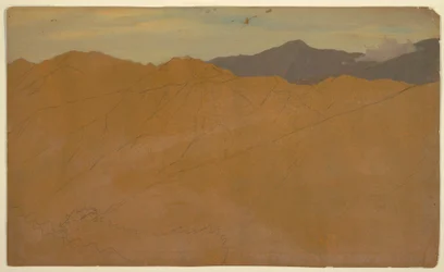 Dessin, montagnes d