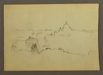 Dessin, Basilique Saint-Pierre vue du nord sur les collines et la ligne d