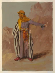 Dessin, Bédouin debout, probablement février 1868