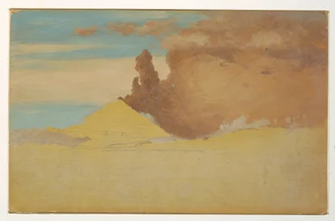 Dessin, étude du Cotopaxi en éruption, Équateur, 1853