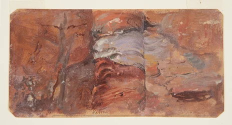 Dessin, étude de rochers, Petra, février 1868