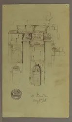 Dessin, étude des ruines du temple, 8 mai 1868