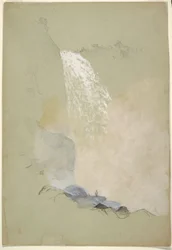Dessin, Étude des chutes de Tequendama près de Bogota, Colombie, juillet 1853