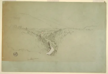 Dessin, sommet du Watzman, Berchtesgaden, Bavière, 1868