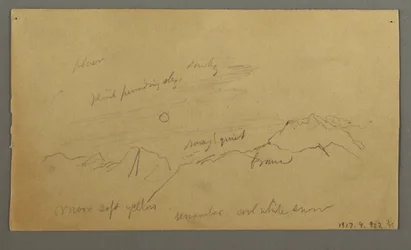 Dessin, Sommet avec de gros nuages, peut-être 1868