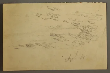Dessin, Soleil et nuages, avril 1855