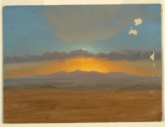 Dessin, coucher de soleil, 1865-66