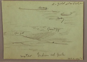 Dessin, coucher de soleil, enfant mangeant, 22 décembre 1870