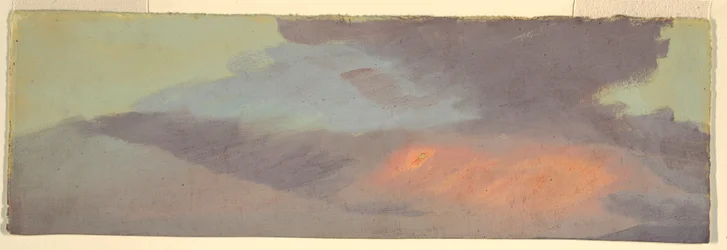 Dessin, étude de nuages au coucher du soleil, vers 1880