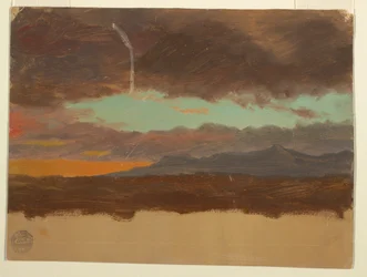 Dessin, Coucher de soleil sur la vallée de l