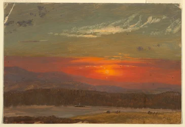 Dessin, Coucher de soleil sur les Catskills, 1870-80
