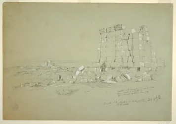 Dessin, temple avec Semua [aujourd