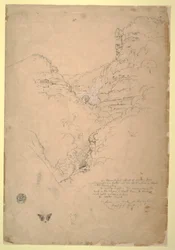 Dessin, chutes de Tequendama près de Bogota, Colombie, 1853