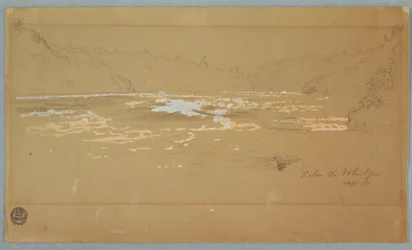 Dessin, La rivière "en dessous du tourbillon", septembre 1858