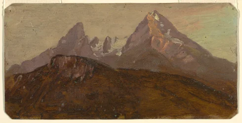 Dessin, Le Watzmann, Berchtesgaden, Bavière, 1868
