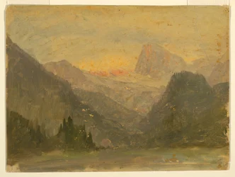 Dessin, Le Watzmann, près de Berchtesgaden, 1868