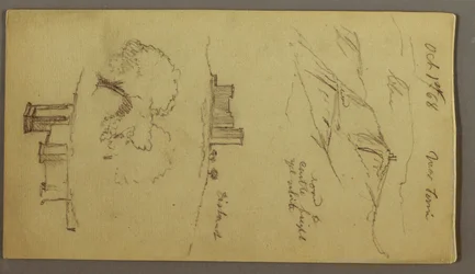 Dessin, Trois études du château au sommet d