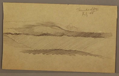 Dessin, orage sur la crête, juillet 1866