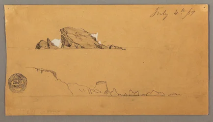 Dessin, deux icebergs, 4 juillet 1859