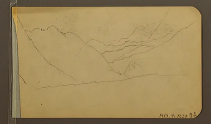 Dessin, vallée ; verso : sommet de montagne, 1889