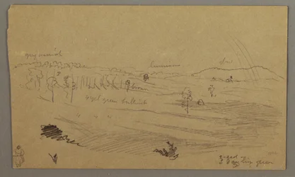 Dessin, Vallée, arc-en-ciel, peut-être 1865-66