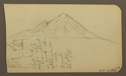 Dessin, vue près du lac, Cuitzeo ; verso : vue près du lac, Cuitzeo, février 1885