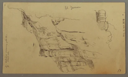 Dessin, vue sur Wady el-Arabah, 20 février, peut-être 1868