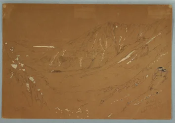 Dessin, Vue vers le Grand Bassin, Mont Katahdin, septembre 1877